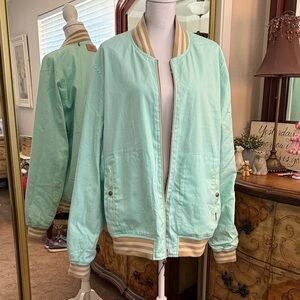Scotch & Soda Reversible Bomber Jacket Mint Green & Floral 2-in-1